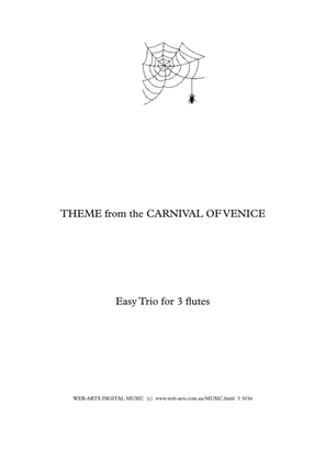 Book cover for CARNIVAL of VENICE THEME Easy arrangement for 3 flutes