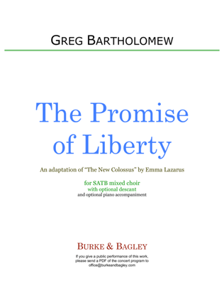 Book cover for The Promise of Liberty (SATB)