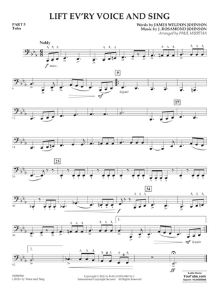 Book cover for Lift Ev'ry Voice And Sing (arr. Paul Murtha) - Pt.5 - Tuba