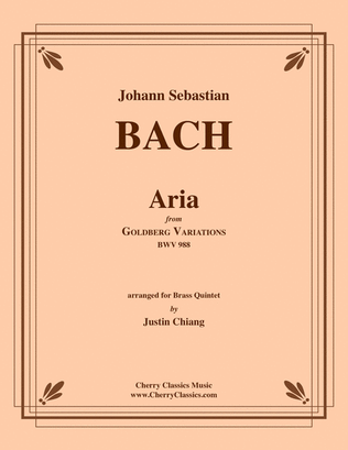 Aria from Goldberg Variations BWV 988 for Brass Quintet