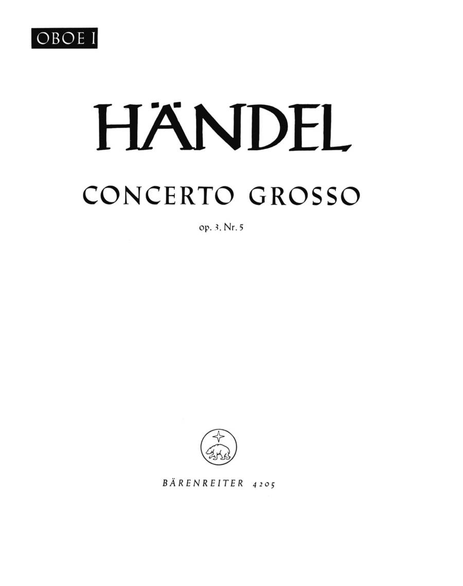 Concerto grosso d minor, Op. 3/5 HWV 316