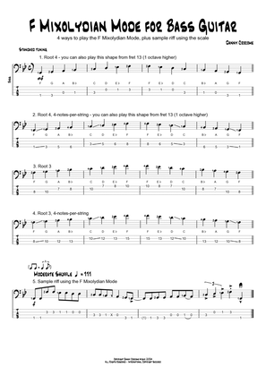 F Mixolydian Mode for Bass Guitar (4 Ways to Play)