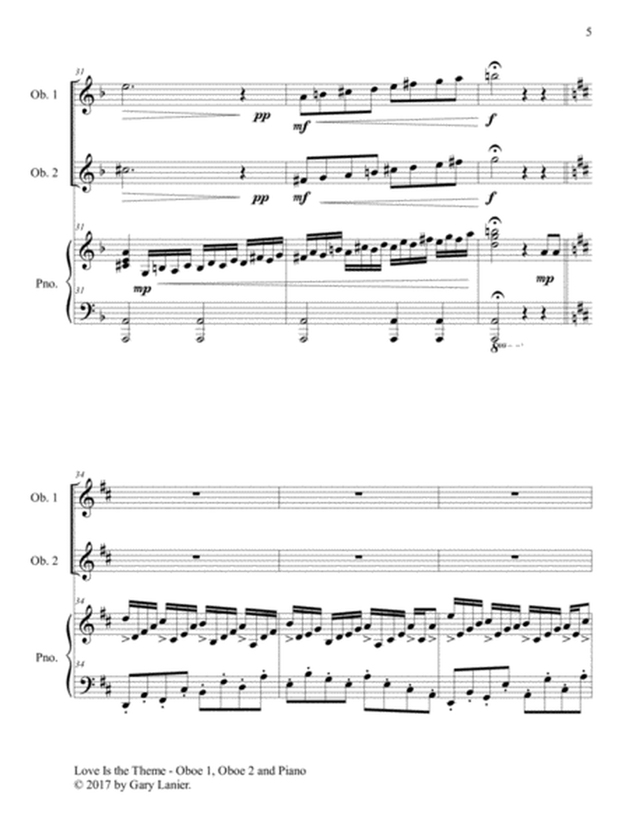 LOVE IS THE THEME (Trio – Oboe 1, Oboe 2 & Piano with Score/Part) image number null