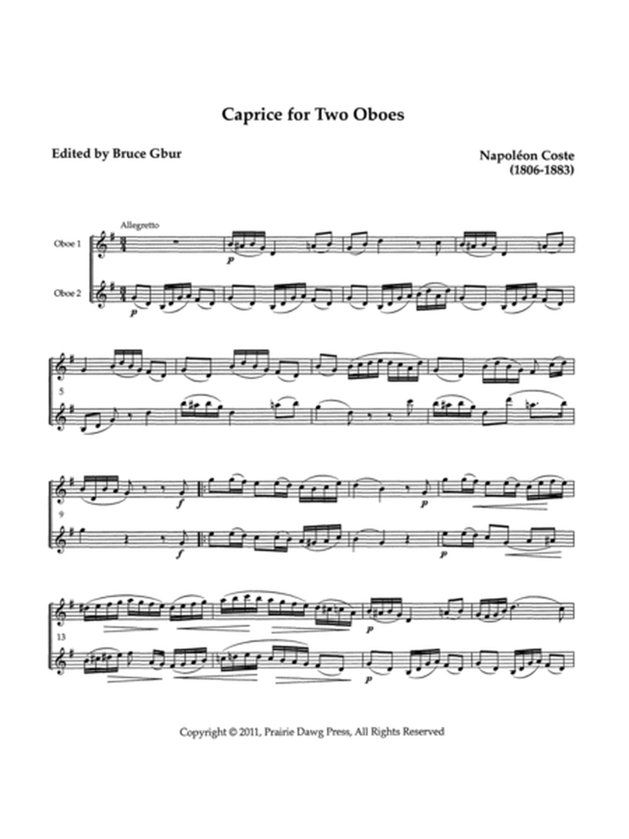 Caprice for Two Oboes