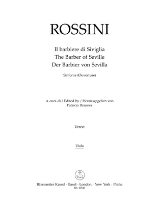 Book cover for Il barbiere di Siviglia (Der Barbier von Sevilla). Sinfonia (Ouverture)