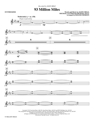 Book cover for 93 Million Miles (arr. Roger Emerson) - Synthesizer