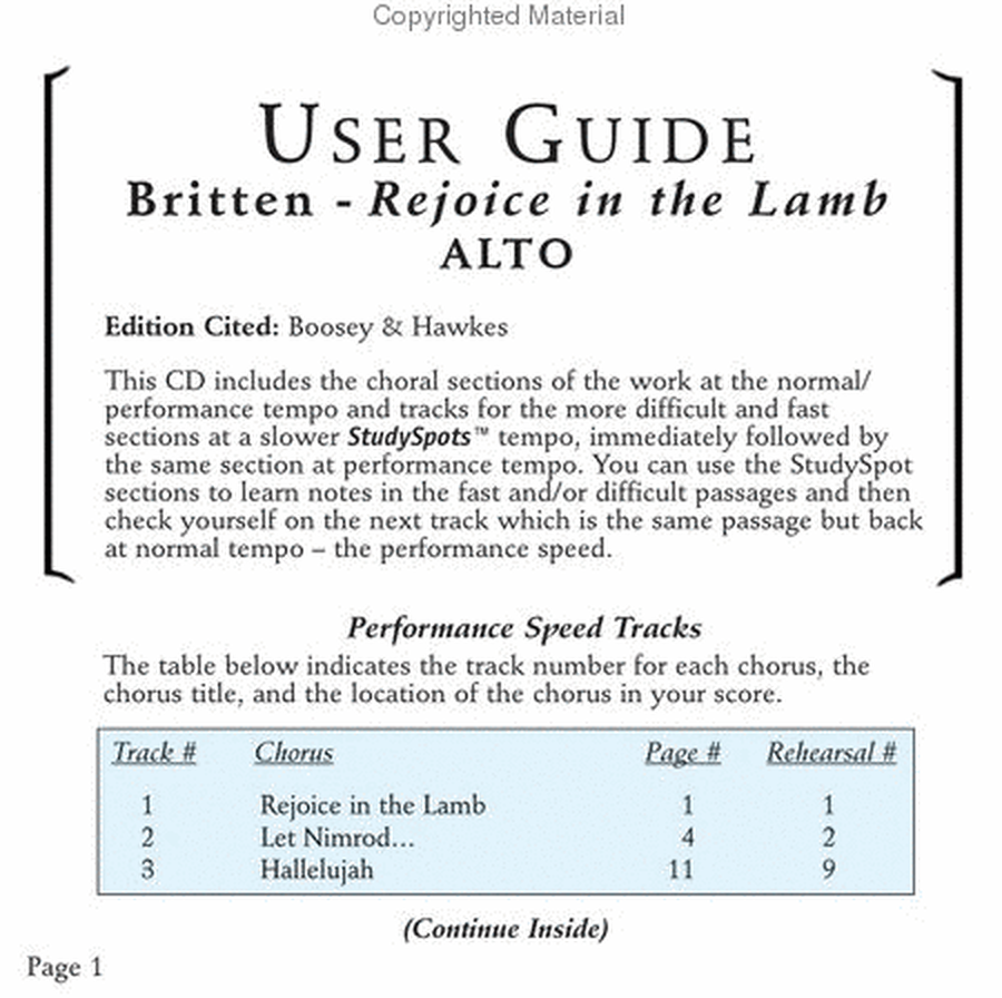 Rejoice in the Lamb (CD only - no sheet music)