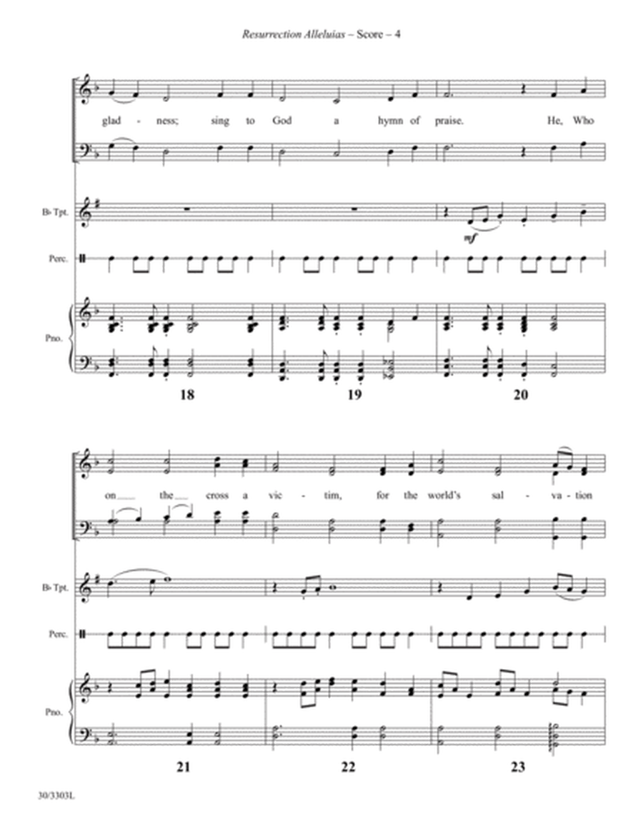 Resurrection Alleluias - Trumpet and Hand Drum Score and Parts image number null