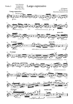 Book cover for Pugnani - Largo espressivo - 2nd. Violin Part - Suzuki Bk.8