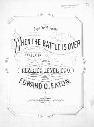 Book cover for When the Battle is Over. Song