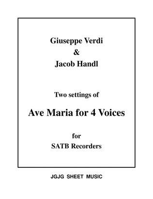 Book cover for Enigmatic & Renaissance AVE MARIA for Recorder Quartet