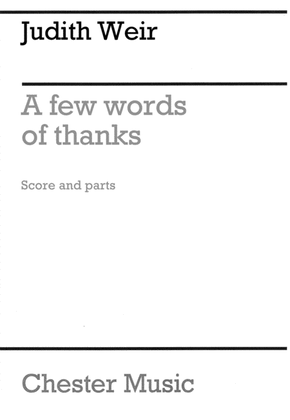 Book cover for A Few Words of Thanks