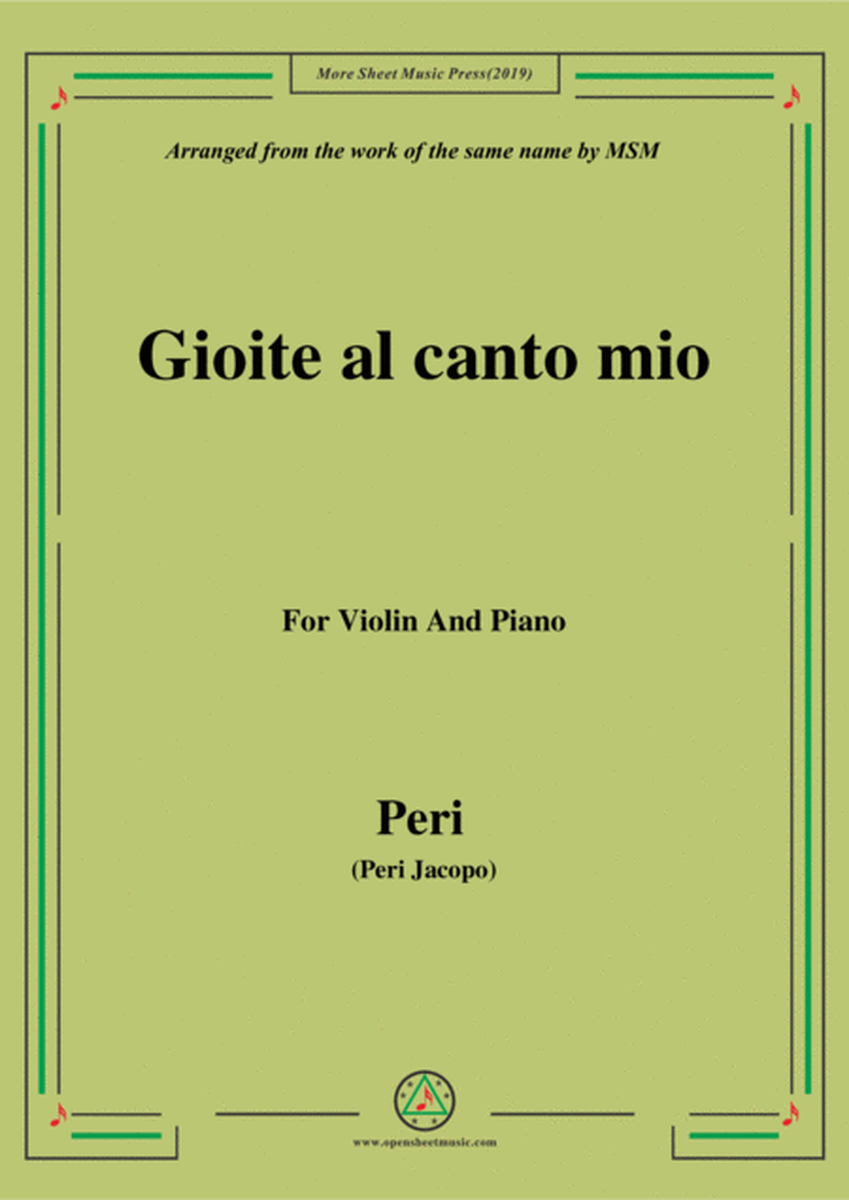 Peri-Gioite al canto mio,ver.1,from 'Euridice',for Violin and Piano image number null