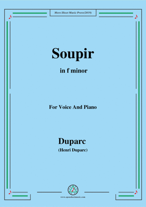 Book cover for Duparc-Soupir in f minor