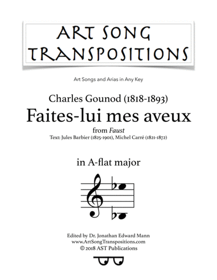 GOUNOD: Faites-lui mes aveux (transposed to A-flat major)