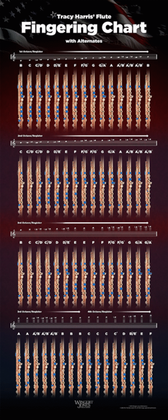 Flute Fingering Chart - Large - 14 X 36