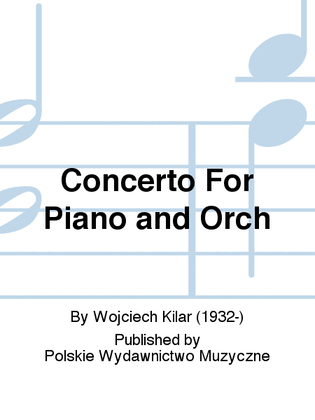 Book cover for Concerto For Piano and Orch