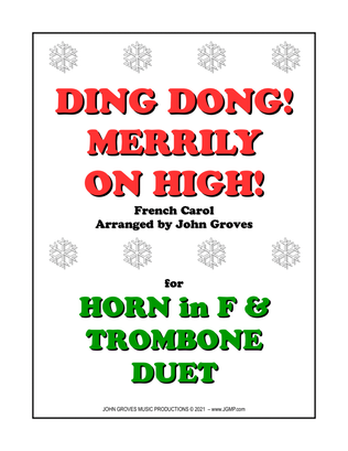 Ding Dong! Merrily on High! - French Horn & Trombone Duet