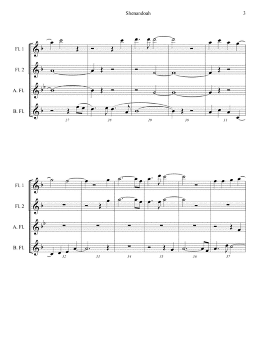 Shenandoah for flute choir