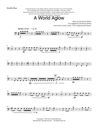 Book cover for A World Aglow - Double Bass