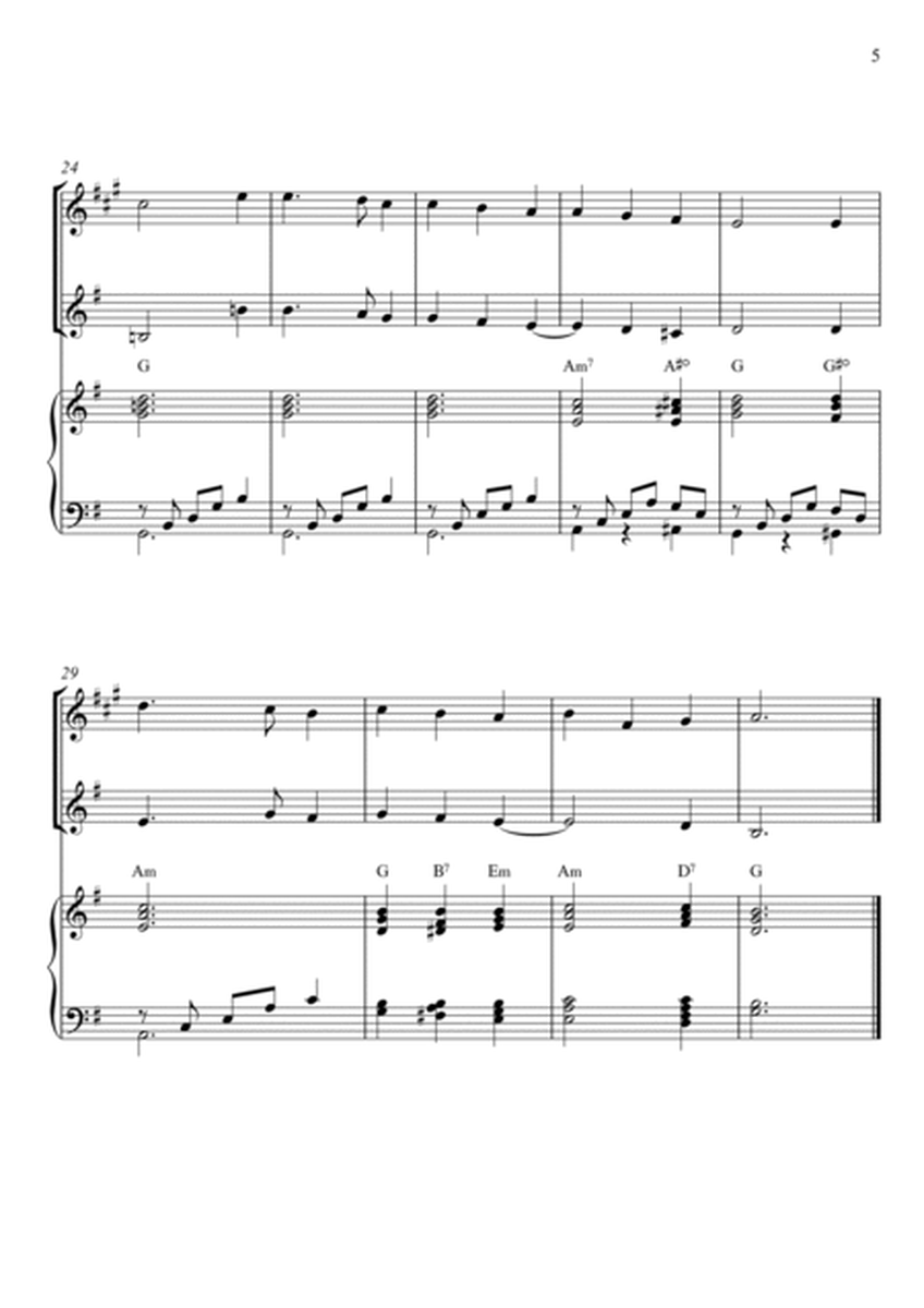 Traditional - Away in A Manger (Trio Piano, Clarinet and Violin) with chords image number null