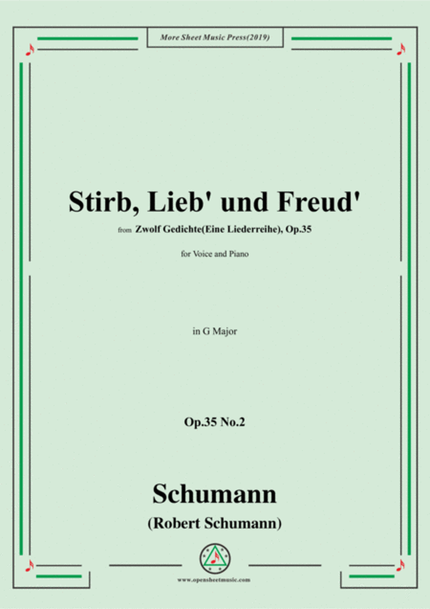 Schumann-Stirb, Lieb' und Freud',Op.35 No.2 in G Major,for Voice&Piano image number null