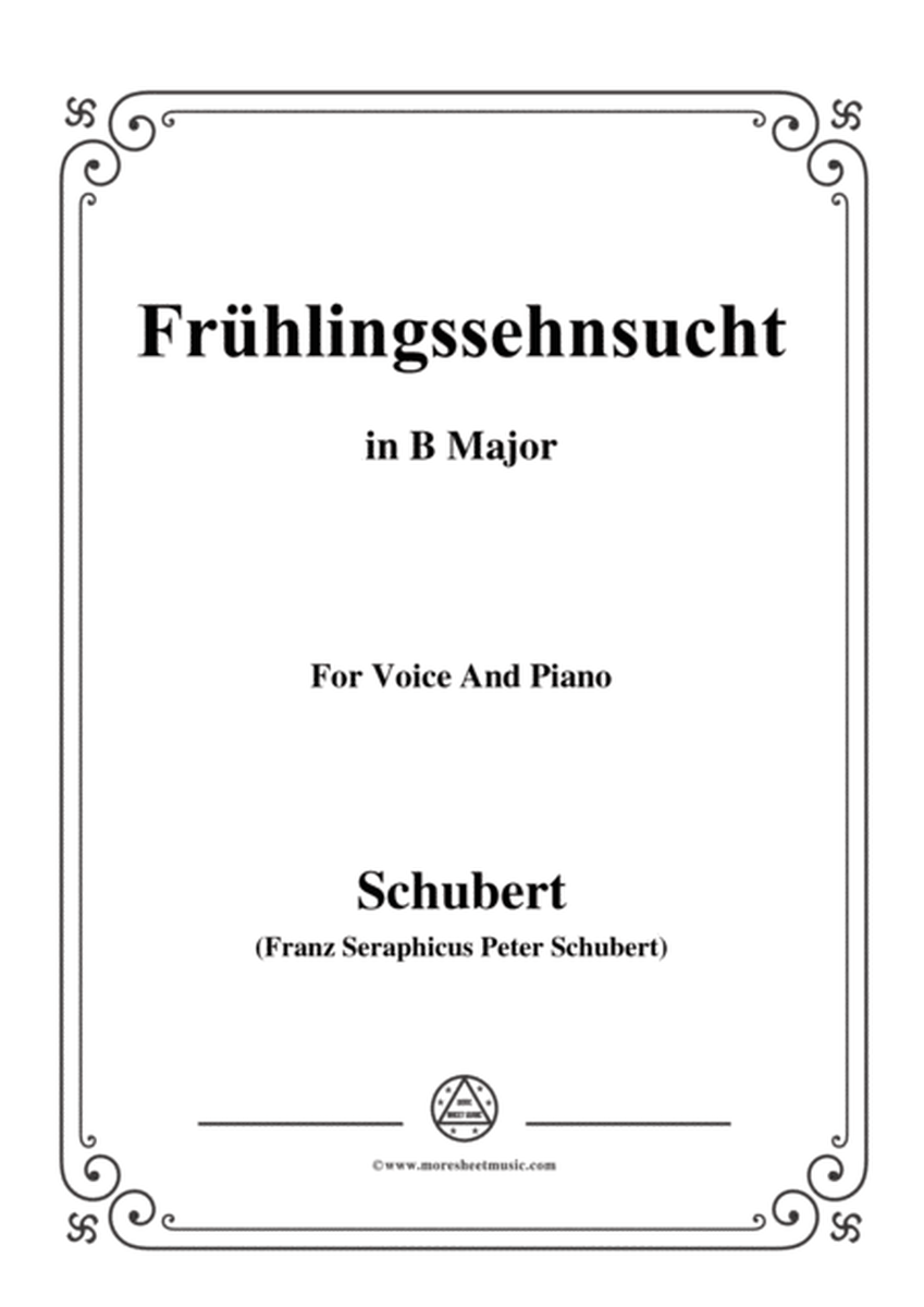 Schubert-Frühlingssehnsucht,in B Major,for Voice&Piano image number null