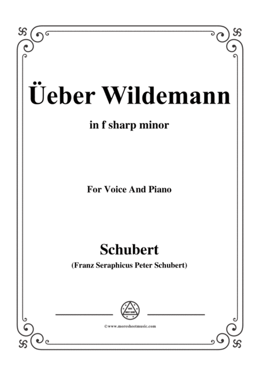 Schubert-Über Wildemann,in f sharp minor,Op.108 No.1,for Voice and Piano image number null