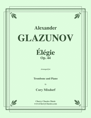 Book cover for Elegie Opus 44 for Trombone & Piano