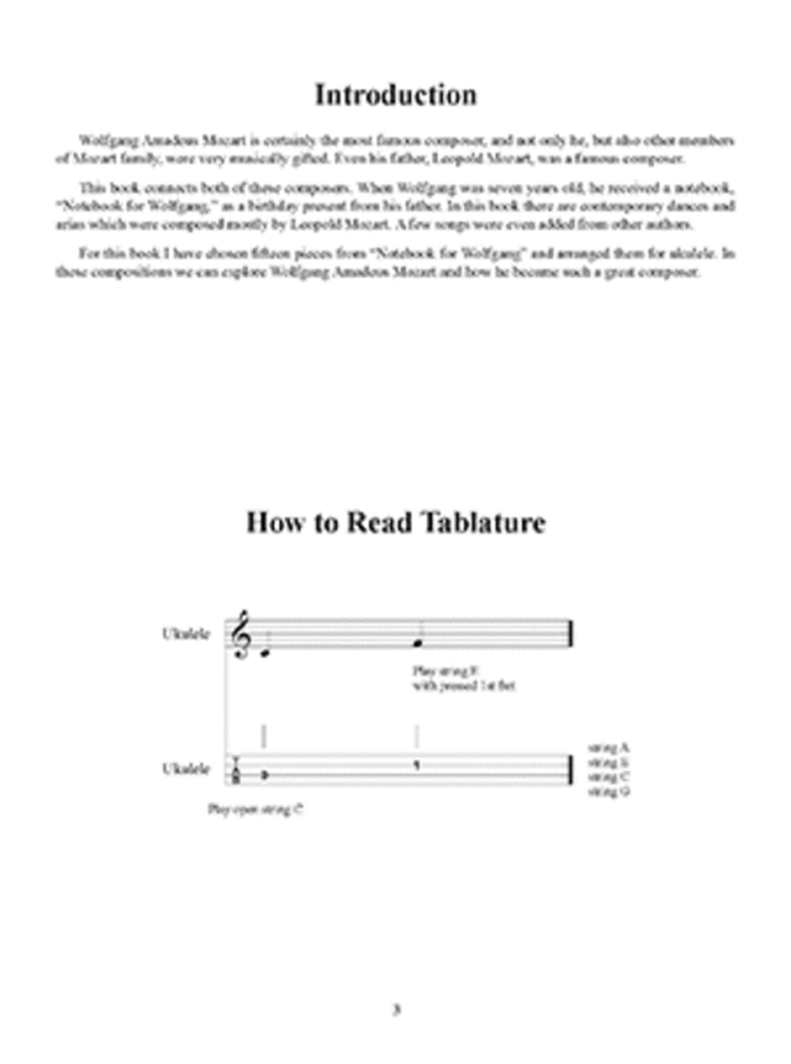 Leopold Mozart's Notebook for Wolfgang Arranged for Ukulele