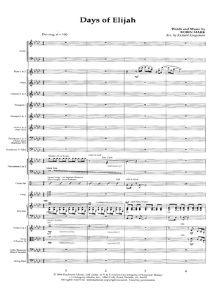 Book cover for Days of Elijah (arr. Richard Kingsmore) - Full Score