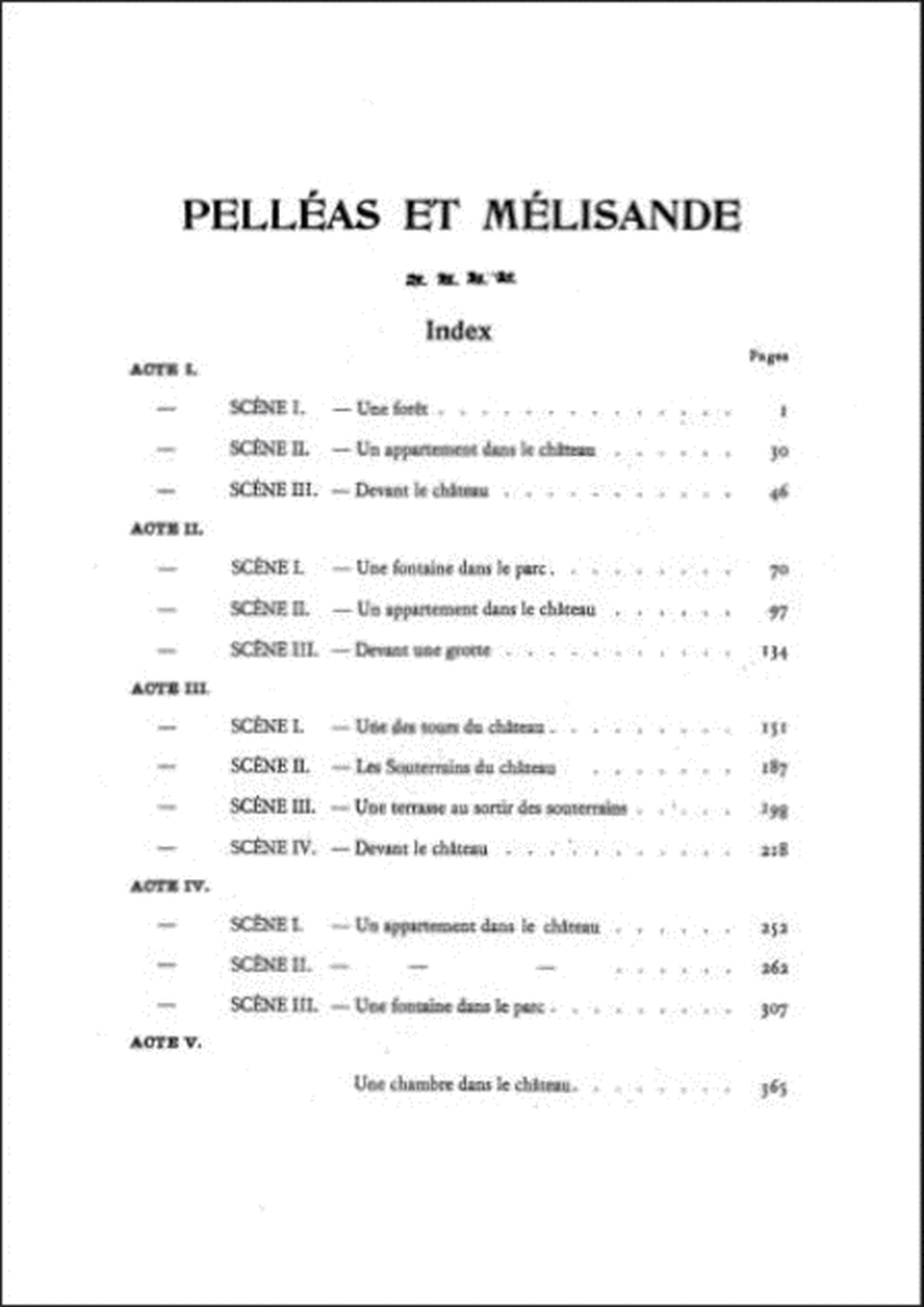 Pelleas Et Melisande - Partition D'Orchestre