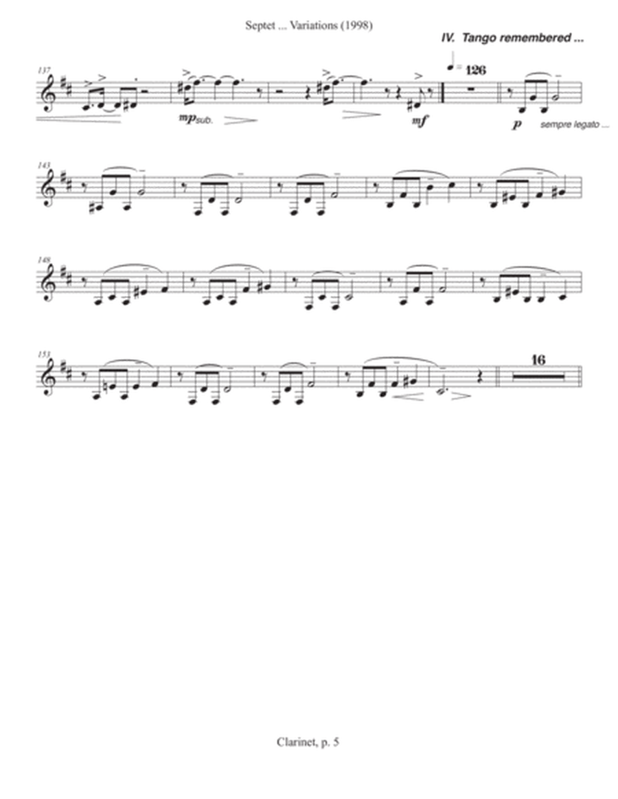 Septet, opus 77 ... Variations on a Shaker Tune (1998) clarinet part