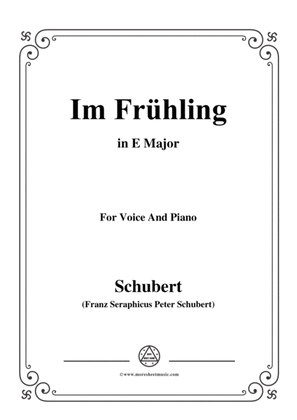 Book cover for Schubert-Im Frühling in E Major,for voice and piano