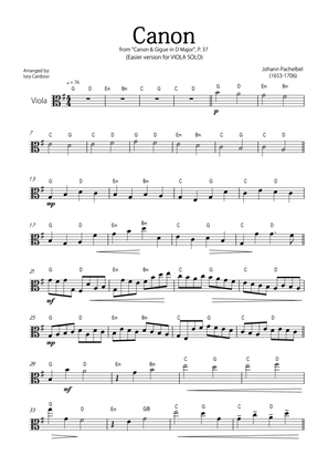 "Canon" by Pachelbel - EASY version for VIOLA SOLO.