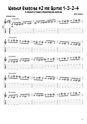 Book cover for Warmup Exercise #2 for Guitar - A Chromatic Finger-Strengthening Exercise