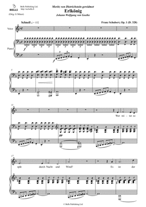 Book cover for Erlkonig, Op. 1 (D. 328) (D minor)