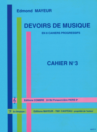 Book cover for Devoirs de musique cahier 3