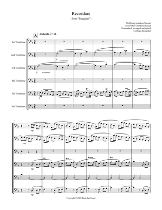 Recordare (from "Requiem") (F) (Trombone Sextet)