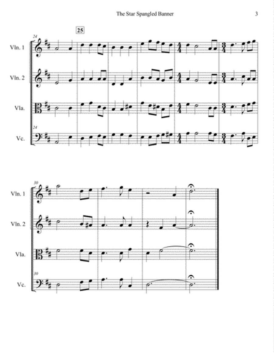 The Star Spangled Banner for String Quartet image number null