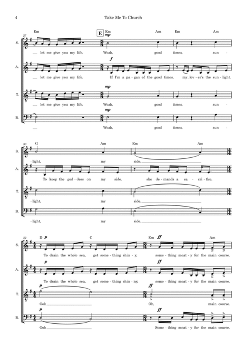 Take Me To Church (arr. Ed Aldcroft)