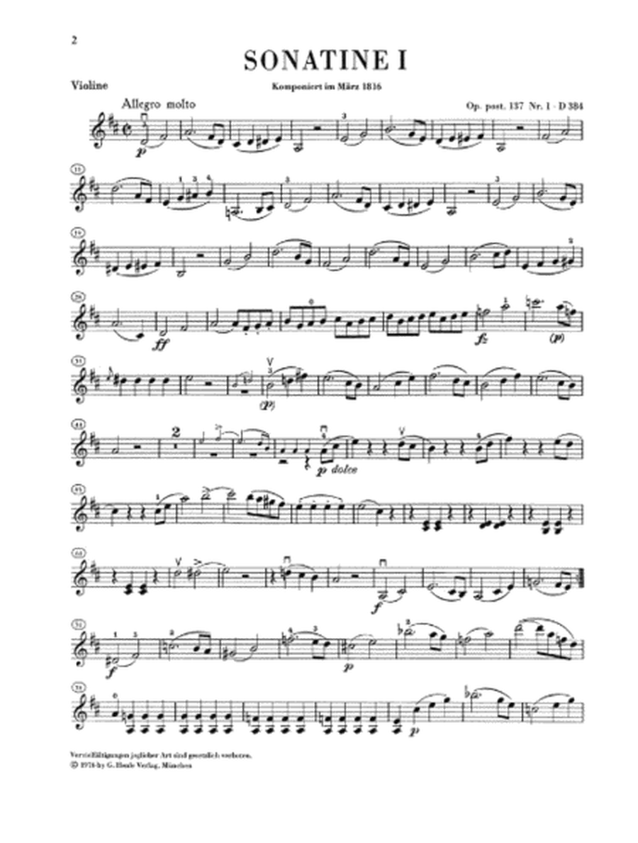 Sonatinas for Piano and Violin Op. Post. 137