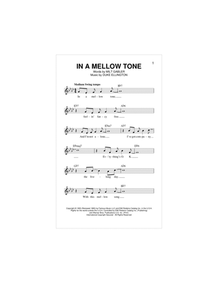 Book cover for In A Mellow Tone