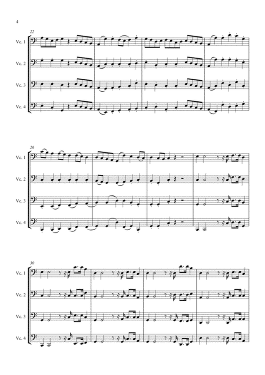 Suite für 4 Celli in reinem C-Dur - Score & Parts