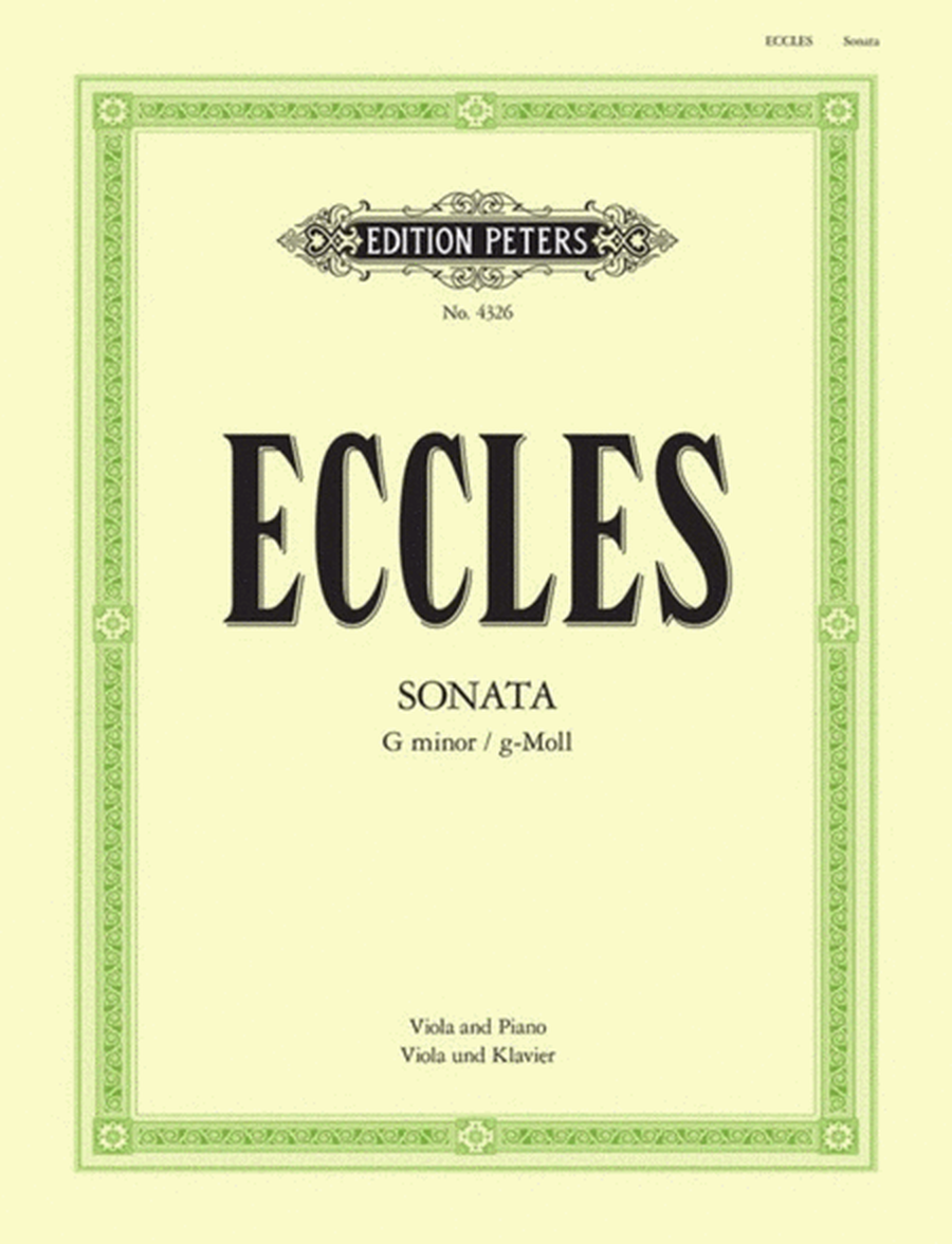 Eccles - Sonata G Min Viola/Piano Ed Klengel