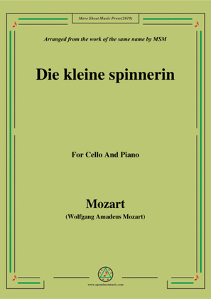Book cover for Mozart-Die kleine spinnerin,for Cello and Piano