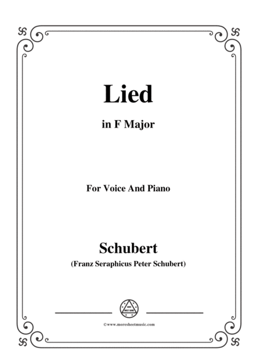 Schubert-Lied(Es ist so angenehm),in F Major,D.284,for Voice and Piano image number null
