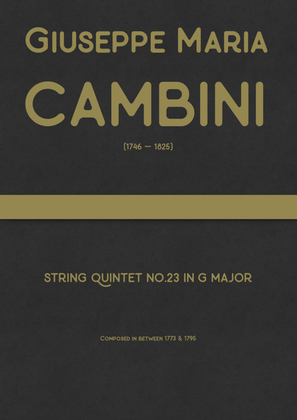 Book cover for Cambini - String Quintet No.25 in F major