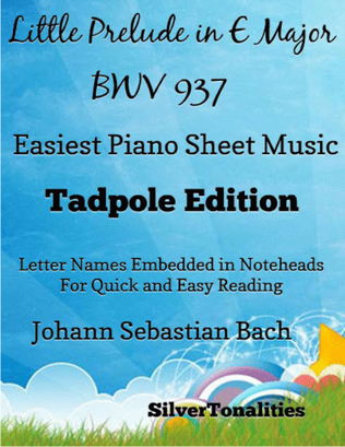 Book cover for Little Prelude in E Major Bwv 937 Easiest Piano Sheet Music 2nd Edition