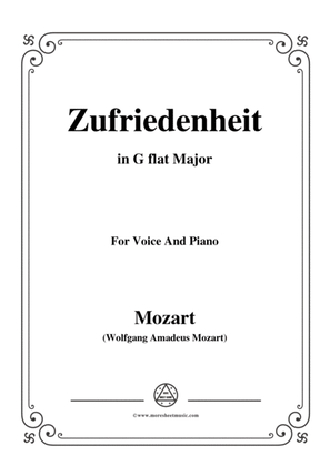 Book cover for Mozart-Zufriedenheit,in G flat Major,for Voice and Piano